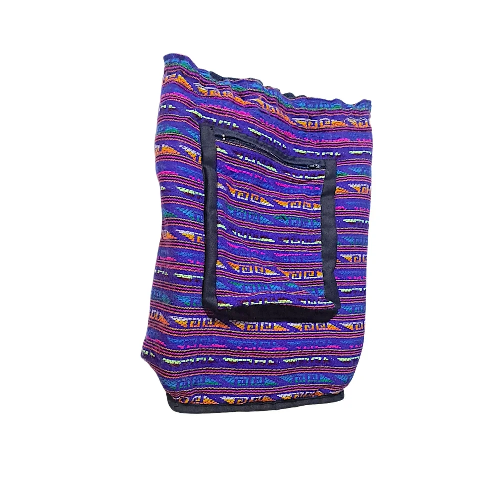 .Colorful Patterned Drawstring Peruvian Backpack - Picture 5 of 5